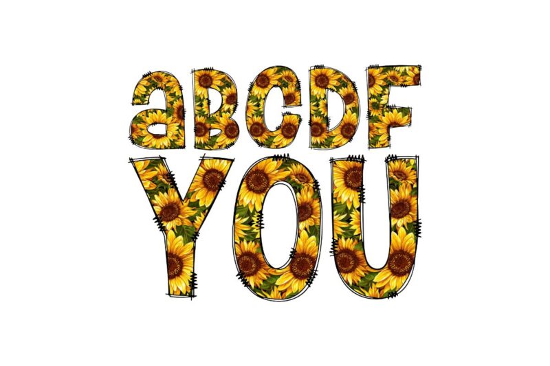 ABCDEF You sunflower pattern sublimation tshirt graphic design, Sunflower vector, sunflower clipart, sunflower shirt design press transfer iron on