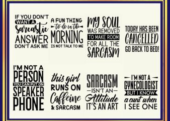 40 Designs Sarcastic SVG Bundle, I love Sarcasm Bundle, Sarcastic Quotes, Sarcastic Lovers, Funny Quotes, Commercial Use, Digital Download\ 949715255