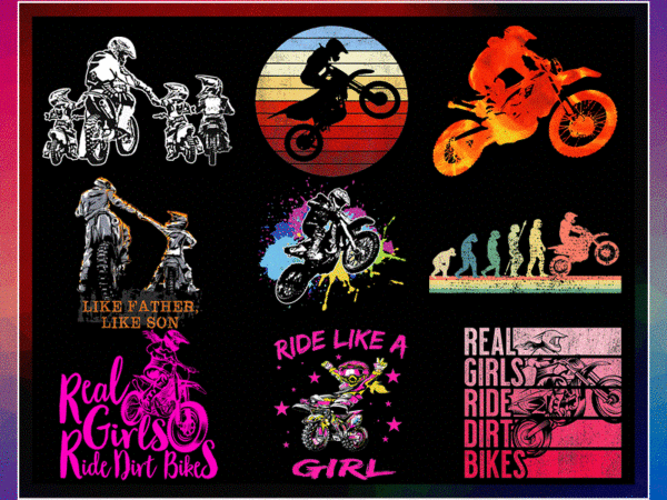 Bundle 54 designs motocross png, real girl ride dirt bikes png, dirt bike png, motorcycle png, vinyl motorbike png, dirtbike, digital download 923316451