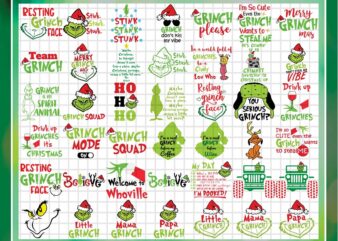 Bundle 200+ Grinch Svg Grinch Bundle, Merry Grinchmas, Grinch’s Face, Grinch Tree, SVG/PNG/DXF Files for Cricut, Silhouette, Digital Download 921991415 t shirt template