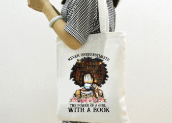 Never Underestimate The Power Of A Girl With A Book png, Black Girl Book Lover, Black Melanin, Black Pride, Sublimation, Digital Downloads 887162428