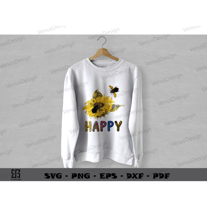Happy Bee Day Sublimation Files & Bee Sunflower Art PNG files, Bumble bee cameo htv prints, Cute bee vector sublimation design