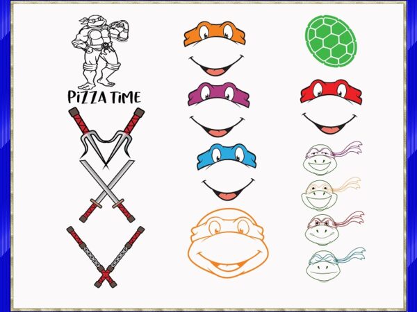 369 teenage mutant ninja turtles bundle, teenage mutant ninja turtles font, svg for cricut, svg silhouette dxf, png, quotes file 891480330