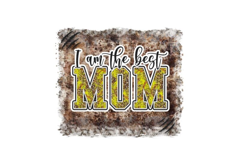 Mother’s Day baseball mom bundle, sport mom t shirt graphic design, sport mom sublimation files, Awesome mom shirt leopard pattern animal print vector