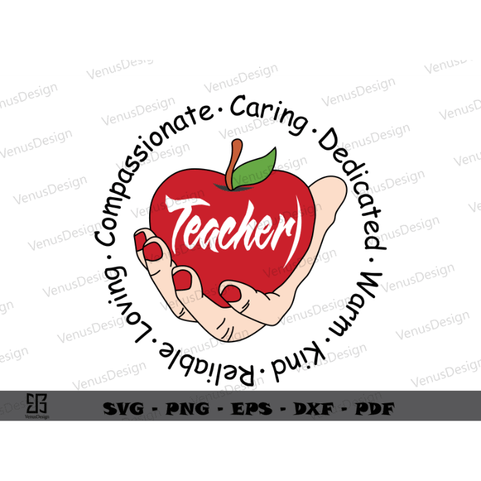 Teacher Apple Quote Clipart Sublimation Files, Best Gift For Teacher’s Day Png Files, Blessed Teacher