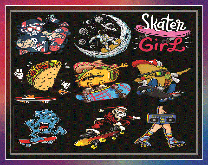 26 Bundle Skateboard Png, Skeleton Skateboard Png, Skateboarding Png, Skating Astronaut, Skateboarder Gift, vintage Skateboarding Png. 955114311