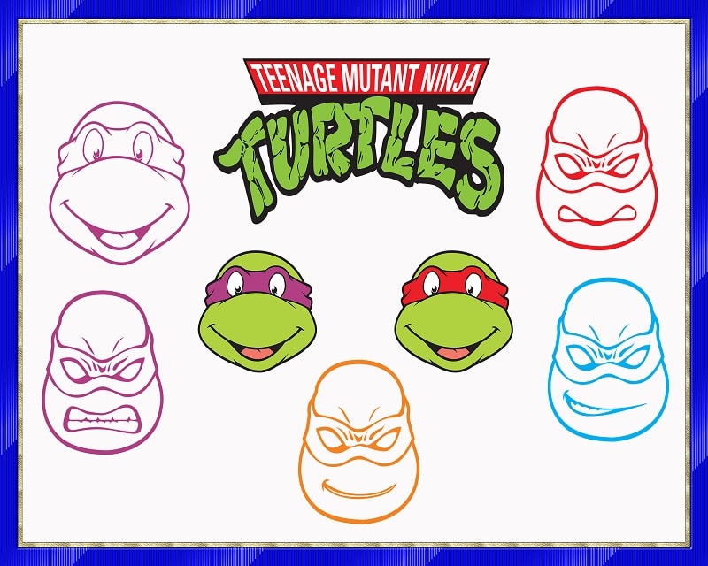 369 Teenage Mutant Ninja Turtles Bundle, Teenage Mutant Ninja Turtles Font, SVG for Cricut, SVG Silhouette Dxf, Png, Quotes File 891480330