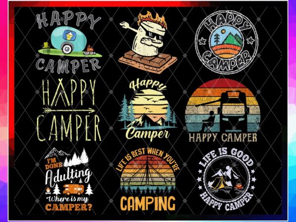 40 designs happy camping png bundle, happy camper png, queen of camper, best campest png, truck camping png, camping lover, instant download 963420516