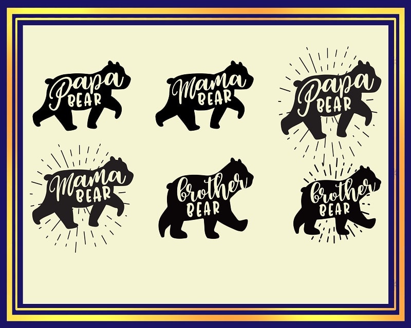 Mama Bear, Mama, Bear, Bear Family, Animal, Bear Silhouette, Funny  Quotes, Typography Design, T-shirt Design Stock Vector