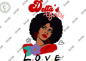 Black Girl , Girl Delta Love Diy Crafts, Sorority clipart Svg Files For Cricut, Delta Elephant Silhouette Files, Trending Cameo Htv Prints