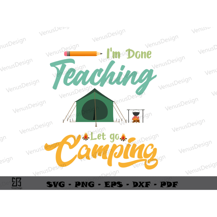 Teacher Camping Simple Design Clipart Sublimation Files, Teacher’s Day Gift Png Files, Camping Design Art