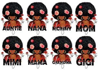 Mother’s Day t shirt design bundle, Mom graphic sublimation png files, Black women art, Afro queen art, Melanin queen bundle, Mom life graphics