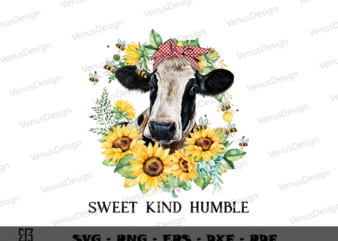 Highland Cow Sunflowers Quote For Bee Day and Daisies original designer Png, Bee Sunflower Art Cameo Htv Prints , Bee American Flag Pattern Png Files