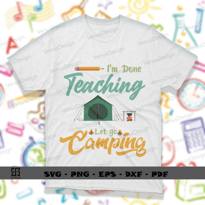 Teacher Camping Simple Design Clipart Sublimation Files, Teacher’s Day Gift Png Files, Camping Design Art
