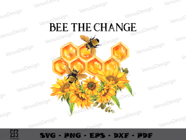 Honey bee day watercolor vector sublimation files & yellow bee sunflower clipart png files