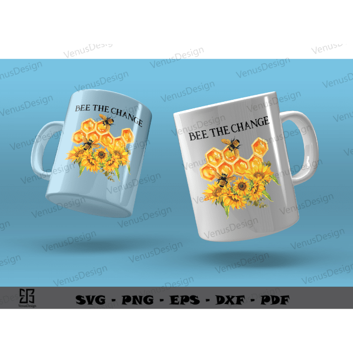 Honey Bee Day Watercolor Vector Sublimation Files & Yellow Bee Sunflower Clipart Png Files