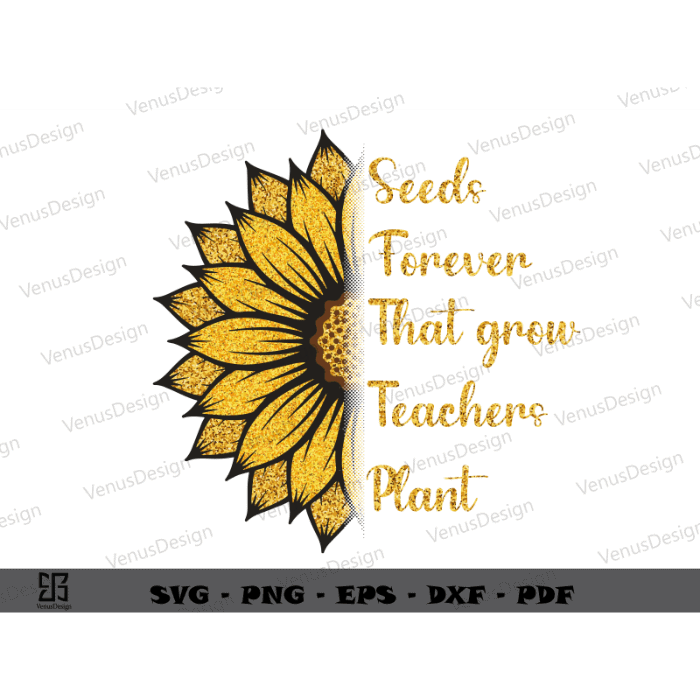 Teacher’s Day Sunflower Quote Art Sublimation Files, Teacher’s Day Gift Art, Teacher Lover