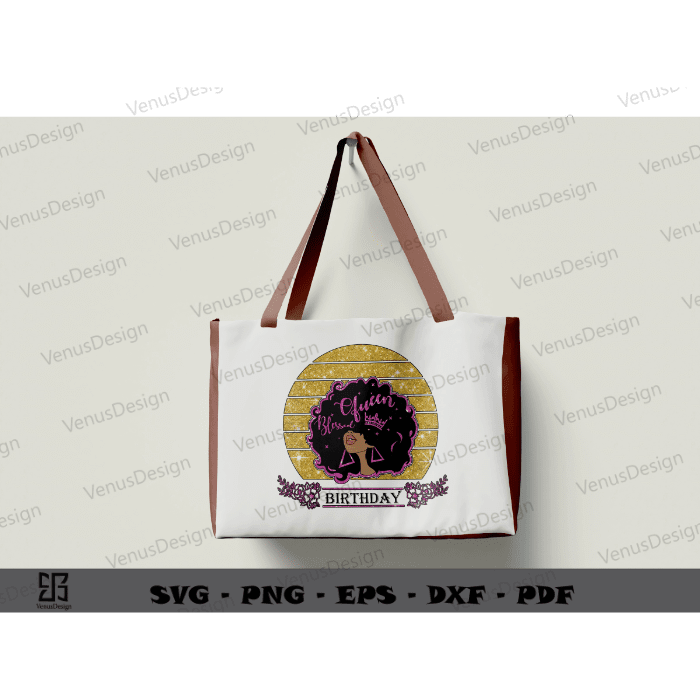 Birthday Queen Png design & Black Woman Vector Sublimation Files, Afro Queen Silhouette Files, Black Girl Art Png Files, Gift For Black Queen Cameo Htv Prints