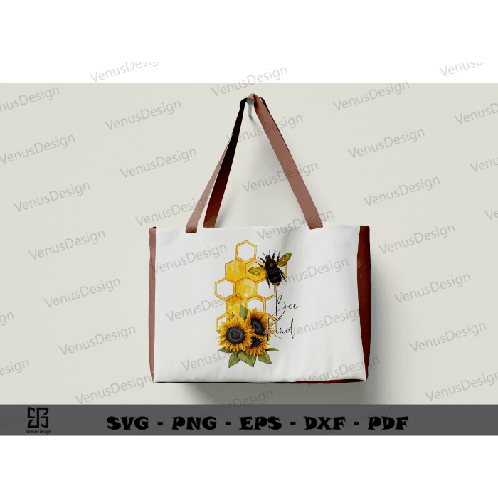 Honey Bee Kind Sublimation Files & Bee Sunflower Art Png Files, Animal Lover Cameo Htv Prints, Bee Vector Silhoutte Files, Yellow Bee Art Sublimation Design