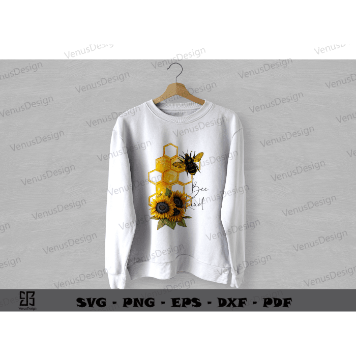 Honey Bee Kind Sublimation Files & Bee Sunflower Art Png Files, Animal Lover Cameo Htv Prints, Bee Vector Silhoutte Files, Yellow Bee Art Sublimation Design