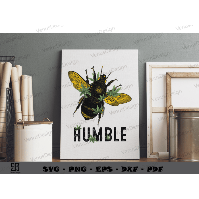 Humble Bee Design Sublimation Files & Bee Life Png Files, Bee Vector Silhoutte Files, Yellow Bee Art Sublimation Design
