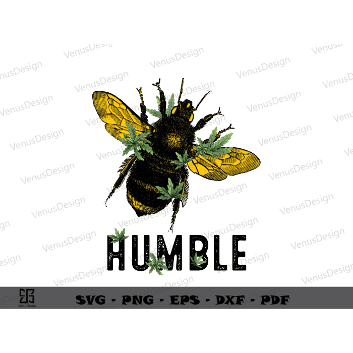 Humble Bee Design Sublimation Files & Bee Life Png Files, Bee Vector Silhoutte Files, Yellow Bee Art Sublimation Design