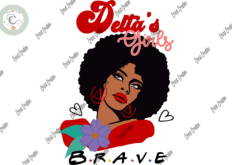 Black Girl , Delta black Girl Brave Diy Crafts, Triangle clipart Svg Files For Cricut, Black beauty Silhouette Files, Trending Cameo Htv Prints