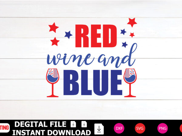 Red wine and blue t-shirt design cut files