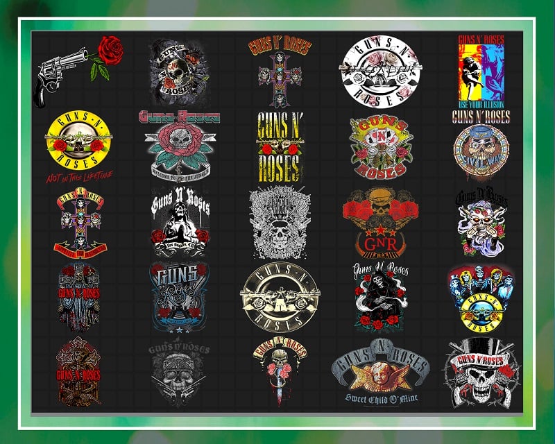 Bundle 38 GUNS ROSES Png, Guns N’ Roses Png, Patience Guns N Roses Png, Sublimation Designs, Screen Print, Commercial Use, Instant Download 993204116