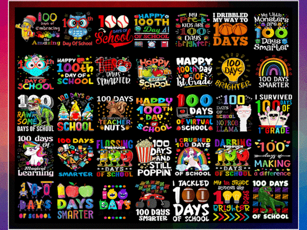 69 designs 100th days of school bundle, 100th day of school, happy 100th day of school quarantine pandemic teachers png, instant download 1001499349