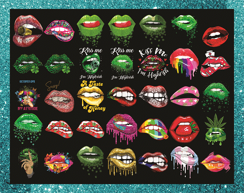 32 Designs Sexy Lips PNG Bundle, Digital PNG, PNG bundle, Instant Download 1027825946