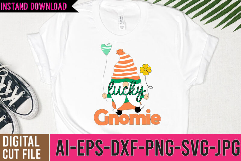 Lucky Gnomie Vector Tshirt Design, gnome tshirt, gnome shirt, gnome christmas shirts, gnome tee shirts, christmas gnome t shirts, funny gnome shirts, christmas gnomes shirt, gnome t shirt designs, gnome