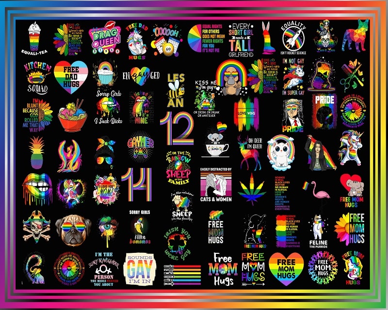 Combo 1000+ LGBT Pride Bundle, Gay Flag Png, LGBT Png, Rainbow Png, Be Proud Be Fabulous Png, Lgbt Awareness, Pride Parade, Digital Download CB1002265288