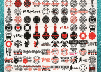 Combo 250 Firefighter Thin Red Line SVG Bundle, Distressed Flag, Wife, Mom, Maltese Cross, Daddy, Back the Red, Firefighter Heart, digital files CB867276318