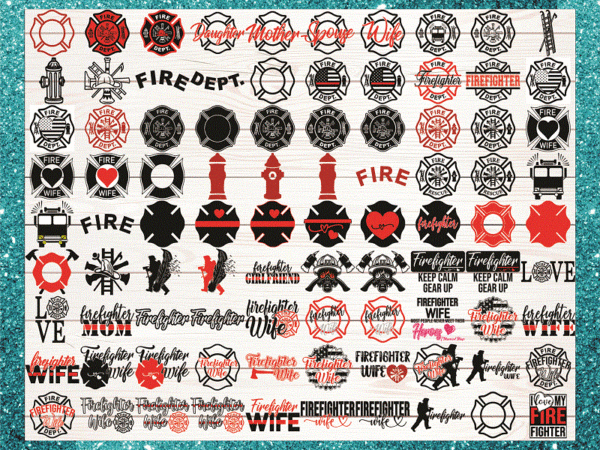 Combo 250 firefighter thin red line svg bundle, distressed flag, wife, mom, maltese cross, daddy, back the red, firefighter heart, digital files cb867276318 t shirt vector file