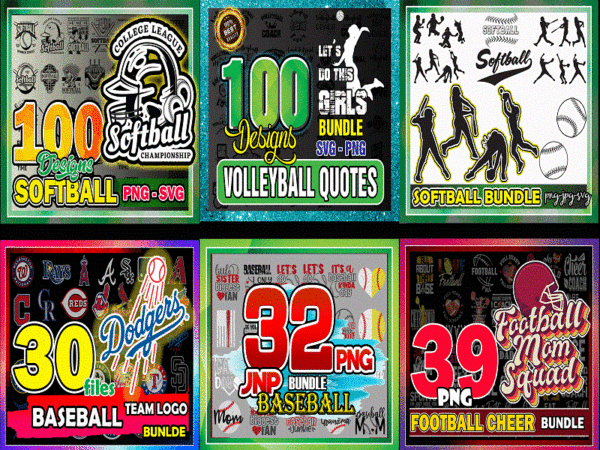 Combo 300+ sport balls bundle, baseball svg, softball player, baseball team logo, football cheer png, volleyball quotes svg, digital download cb933614854 t shirt vector file