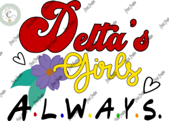 Delta’s Girl, Delta sigma theta Diy Crafts, red Delta Svg Files For Cricut, Delta black girl Silhouette Files, Trending Cameo Htv Prints t shirt vector illustration