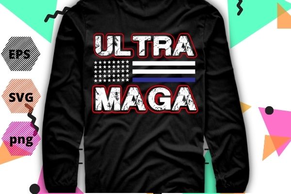 Funny Ultra Maga Retro Vintage American Flag cool Ultra Maga T-Shirt esign vector,The Great Maga King png, svg, eps, vector