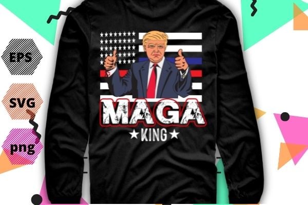 The great maga king funny donald trump, maga king t-shirt design vector,the great maga king png, svg, eps, vector, editable