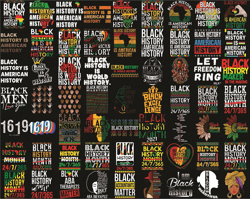 Combo 550+ PNG Bundle, Black History Month png, Black Pride png, African American png, Afro Women png, Sublimation Black History, Digital Download CB1007303136