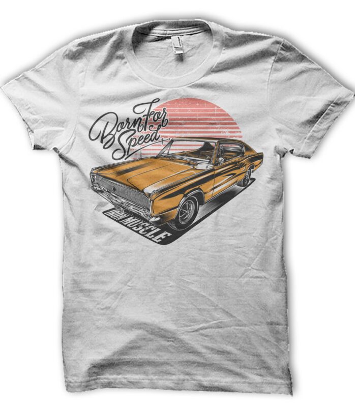 Born For Speed classic car illustration