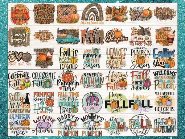 Combo 46 designs fall sublimation png bundle, autumn, thanksgiving, pumpkin png, commercial use, digital instant download cb1038445642