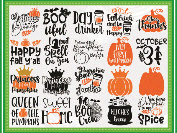 20 designs halloween svg bundle, pumpkin signs, fall shirt, svg quotes, svg sayings, cricut file, witch svg, silhouette png, digital download 839246277