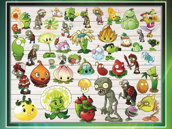 133 plants vs zombies clipart png bundle, plants vs zombies characters, plants vs zombies heroes, plants vs zombies png, instant download 985032796