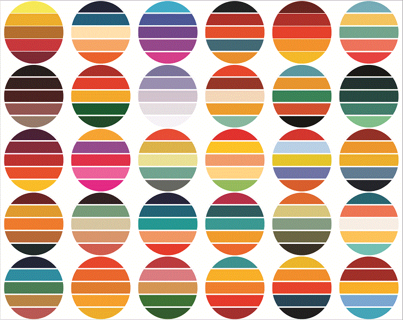 33 Files Retro Colored Circle Sunsets Clipart, Circle Round Background Vintage Color Palettes Commercial License Print On Demand 988658536 988658536