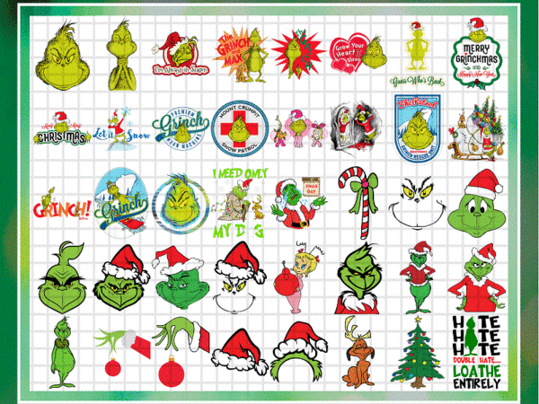 200+ grinch png bundle, grinch svg, merry christmas svg, grinch png, face grinch , grinch tree grinch png bundle, instant download cb921991415