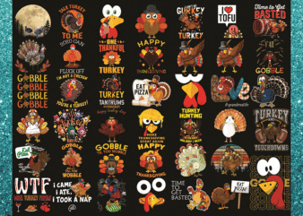 Combo 40+ Turkey Thanksgiving Png Bundle, Thanksgiving Sublimation, Turkey Clip Art, Turkey PNG, Sublimation Design, Fall PNG, Fall Clip Art 1048808323