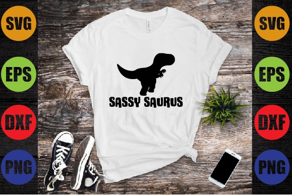 Sassy saurus t shirt template vector