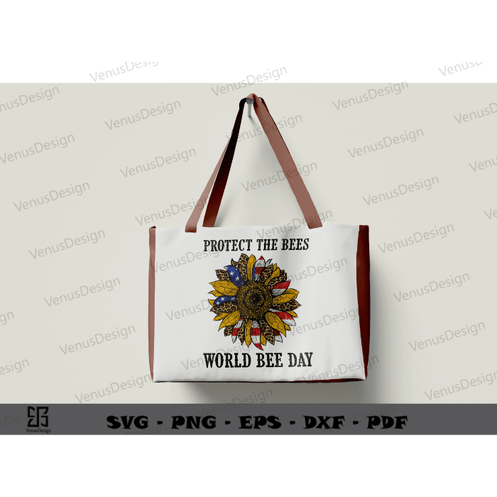 Bee Day America Sunflower Quote PNG Sublimation design, Bee Sunflower Art Cameo Htv Prints , Bee American Flag Pattern Png Files