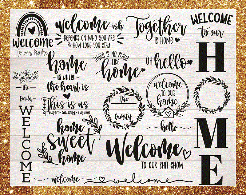 16 Welcome Bundle, Welcome To Our Home Svg, Welcome Sign Svg, Hello Svg, Home Sweet Home, Family Sign Svg, Svg Png Cut Files For Cricut 1010963909
